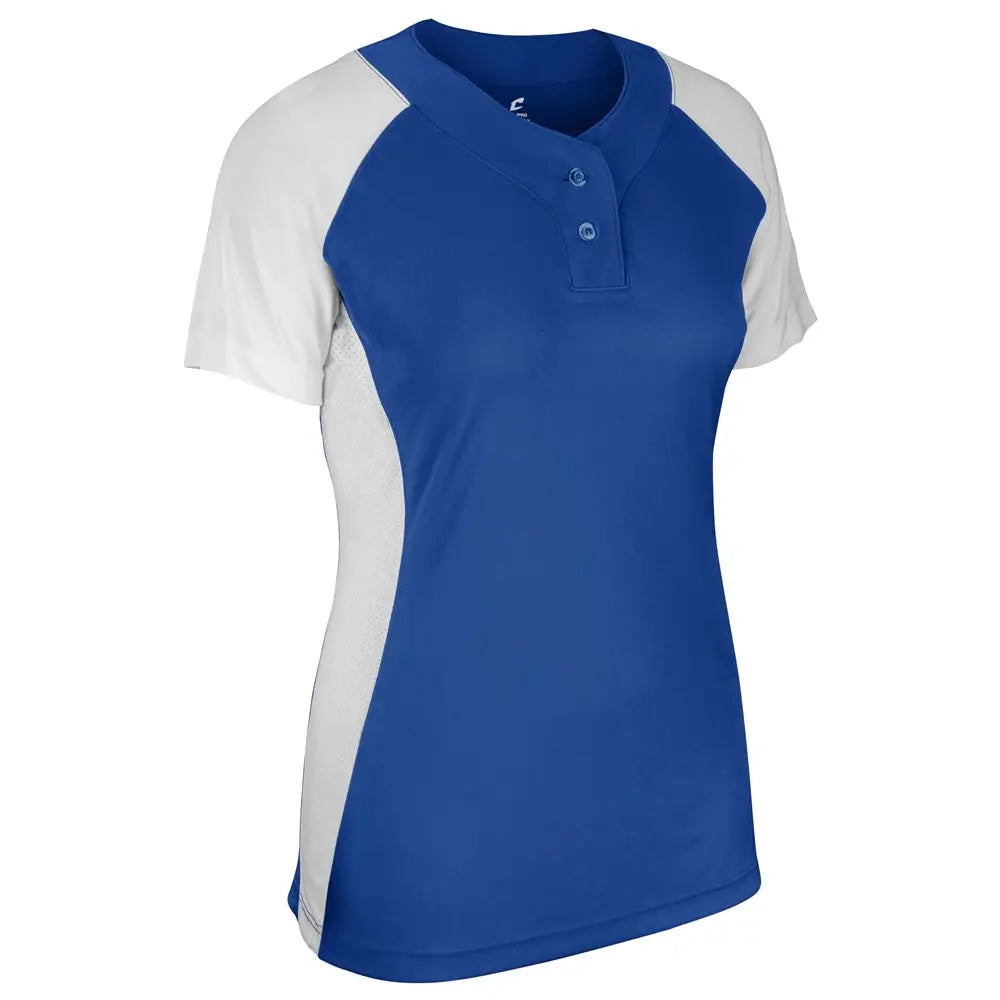 Champro Bs80 Infinite 2-button Ss Jersey - Royal White - Girls s