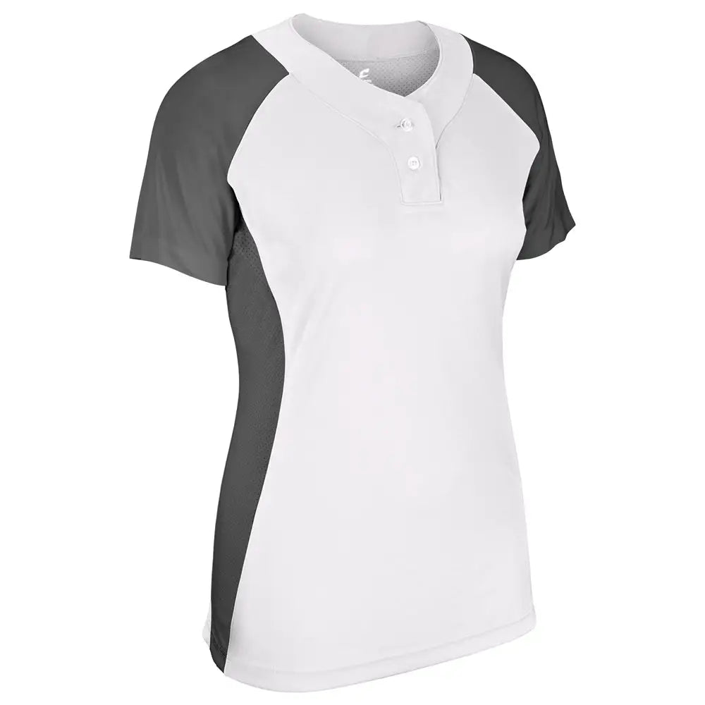 Champro Bs80 Infinite 2-button Ss Jersey - White Graphite
