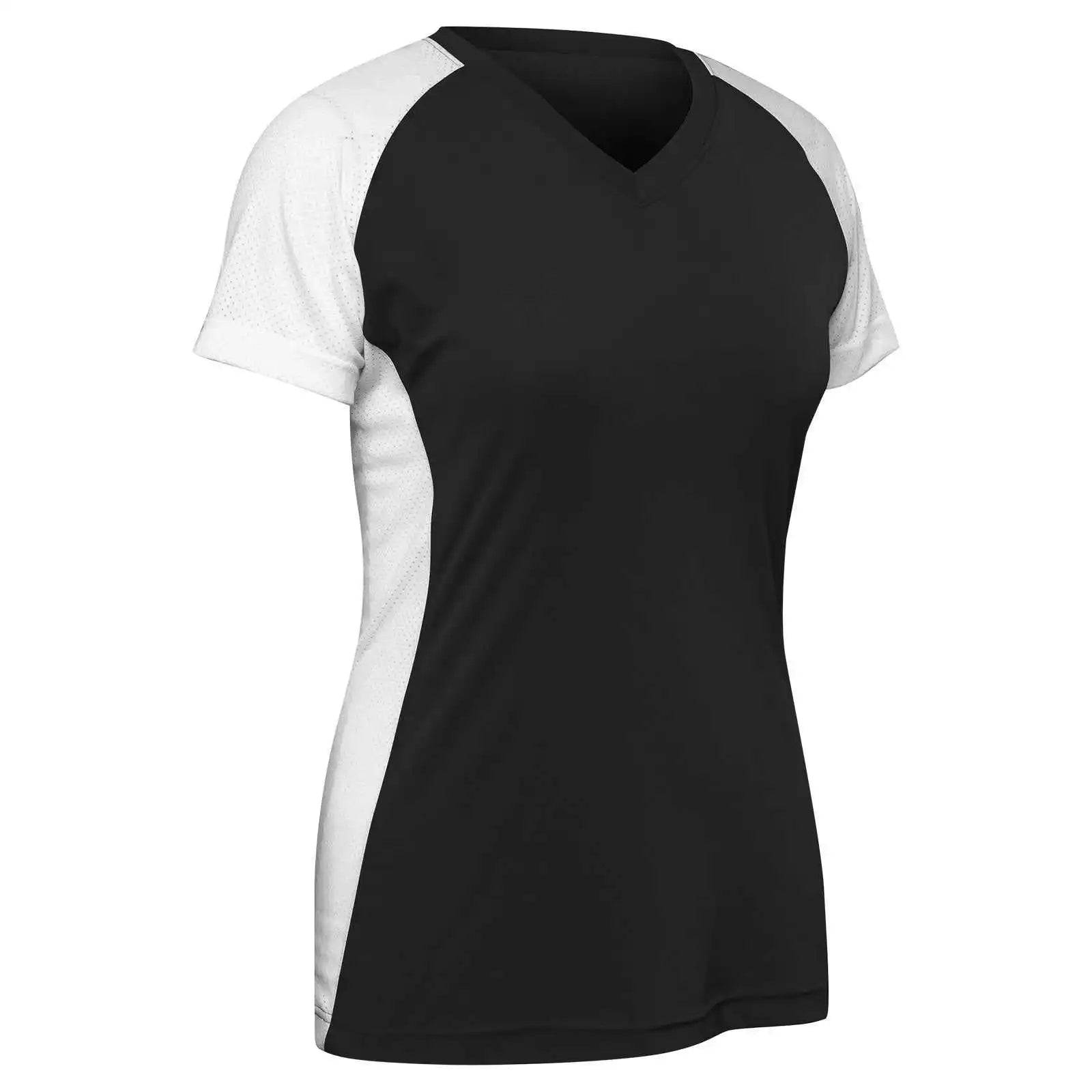 Champro Bs82 Infinite V-neck Short Sleeve Jersey - Black White