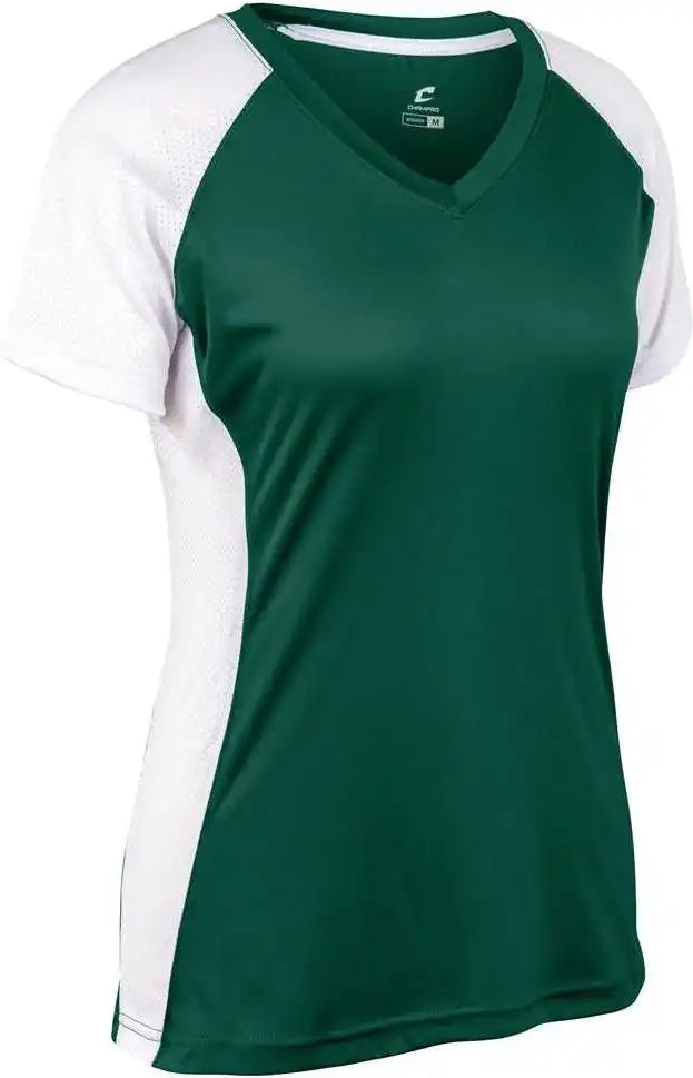 Champro Bs82 Infinite V-neck Short Sleeve Jersey - Forest Green White