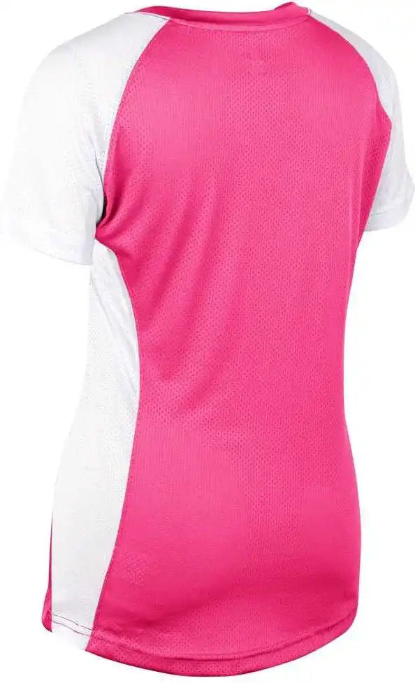 Champro Bs82 Infinite V-neck Short Sleeve Jersey - Fuchsia White