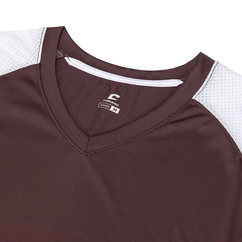 Champro Bs82 Infinite V-neck Short Sleeve Jersey - Maroon White
