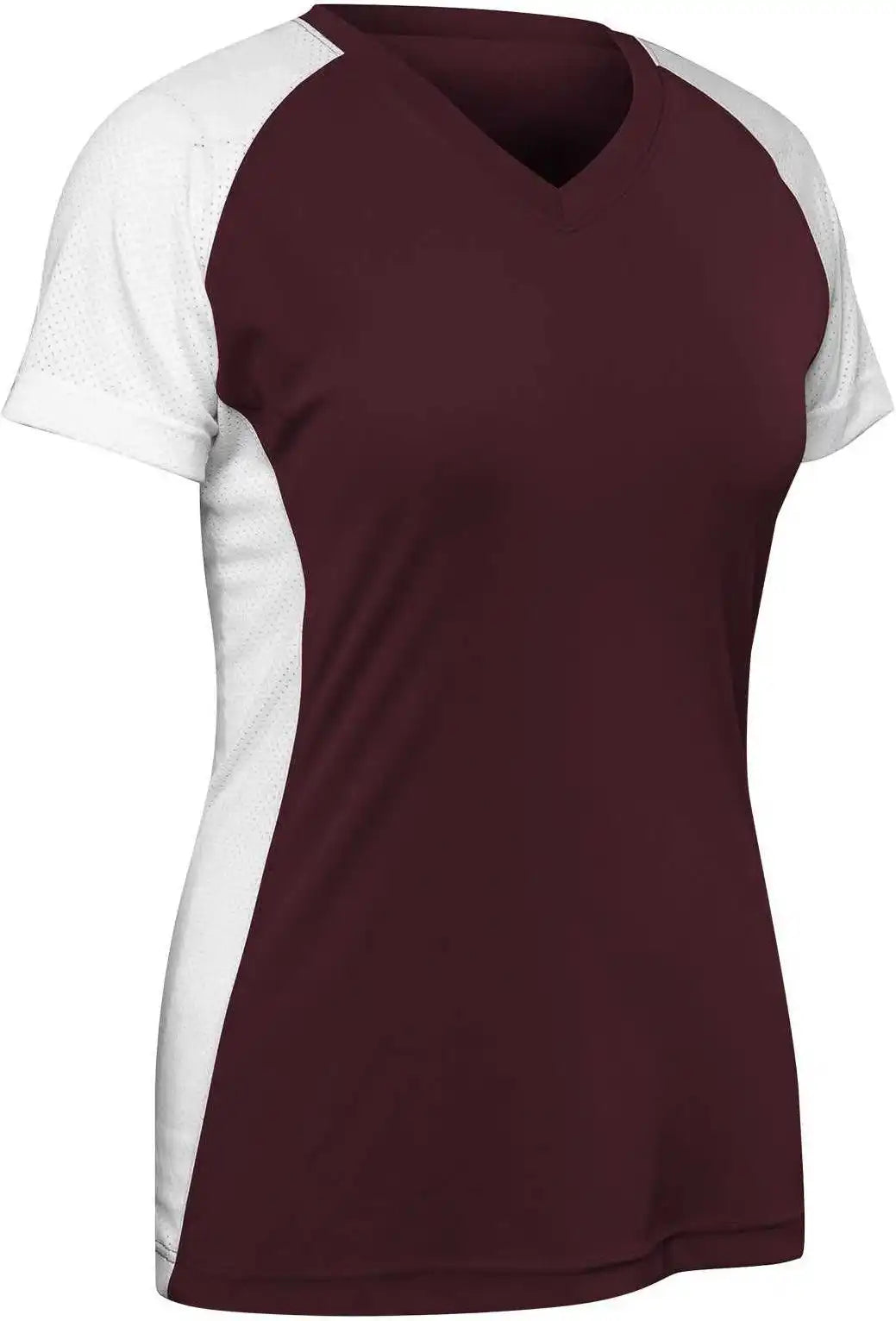 Champro Bs82 Infinite V-neck Short Sleeve Jersey - Maroon White