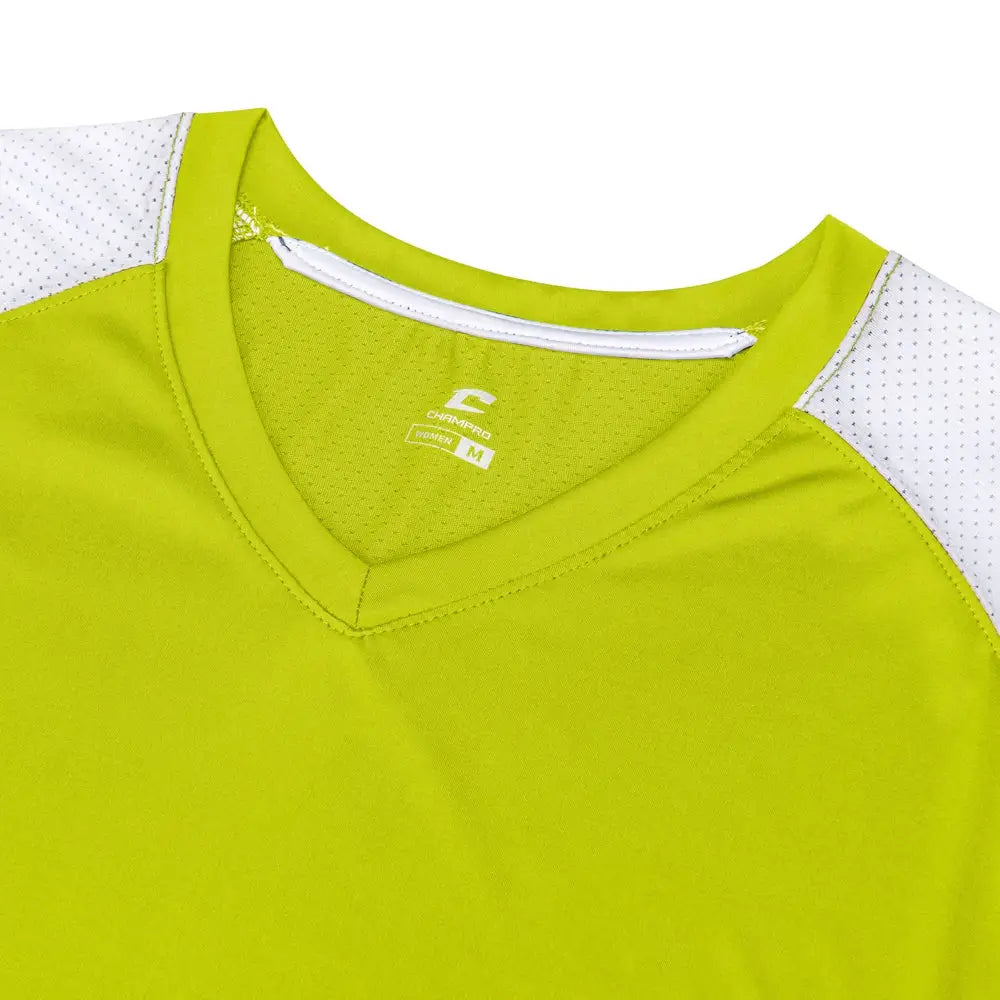 Champro Bs82 Infinite V-neck Short Sleeve Jersey - Optic Yellow White
