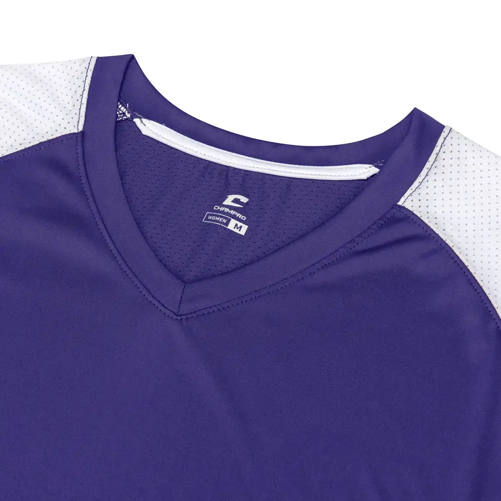 Champro Bs82 Infinite V-neck Short Sleeve Jersey - Purple White
