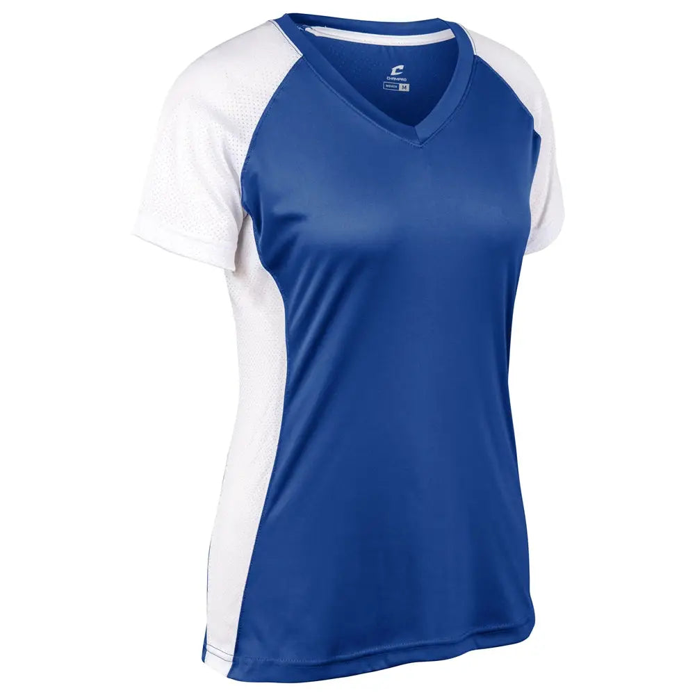 Champro Bs82 Infinite V-neck Short Sleeve Jersey - Royal White