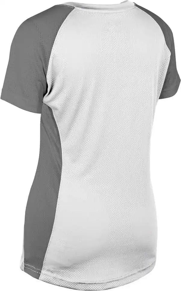 Champro Bs82 Infinite V-neck Short Sleeve Jersey - White Dark Gray