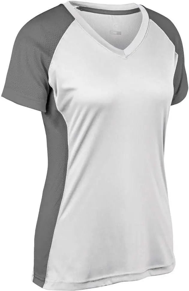 Champro Bs82 Infinite V-neck Short Sleeve Jersey - White Dark Gray