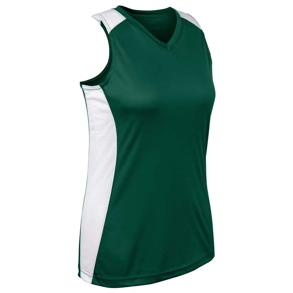 Champro Bs84 Infinite V-neck Racerback Jersey - Forest Green White