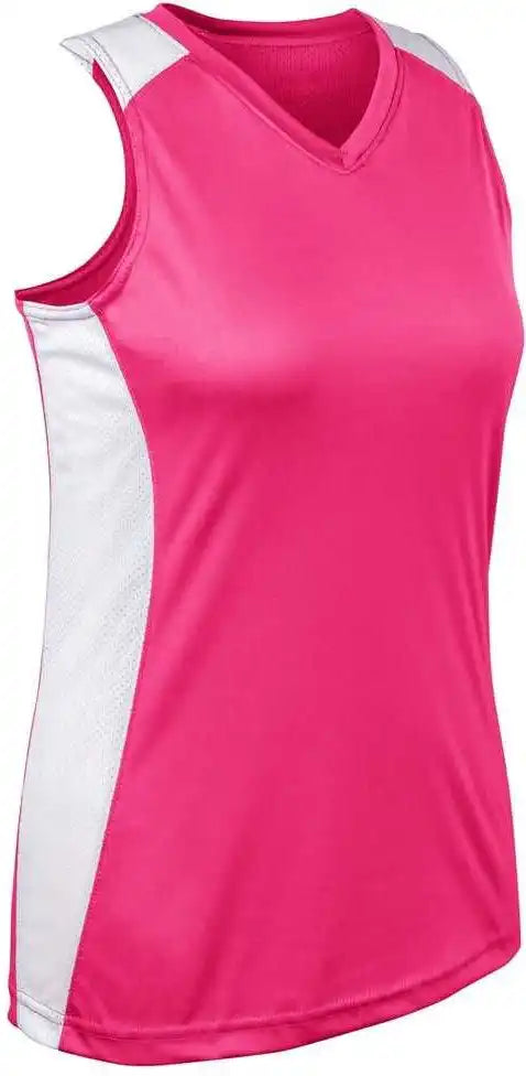 Champro Bs84 Infinite V-neck Racerback Jersey - Fuchsia White