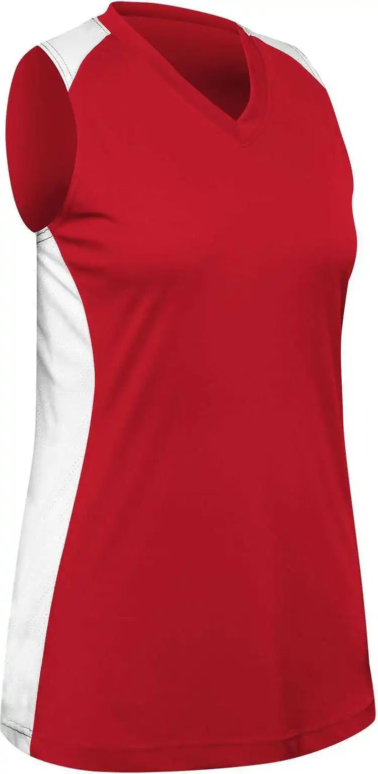 Champro Bs84 Infinite V-neck Racerback Jersey - Scarlet White