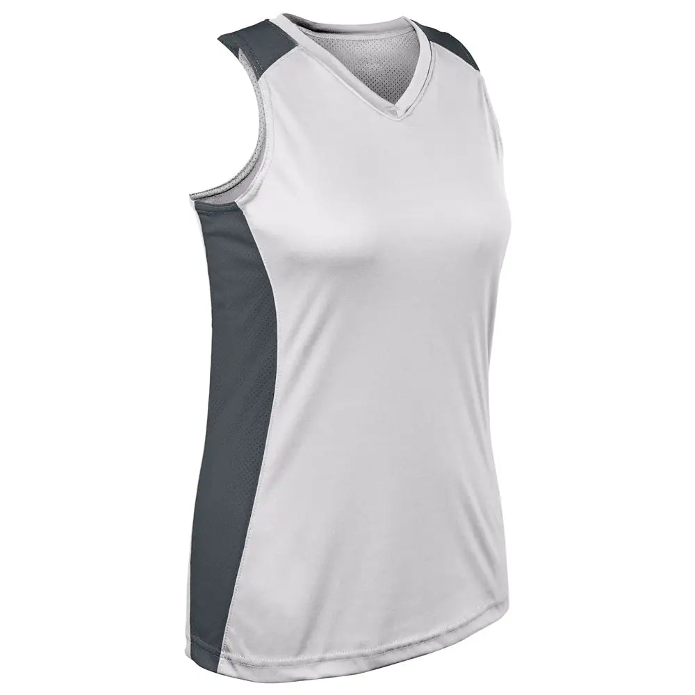 Champro Bs84 Infinite V-neck Racerback Jersey - White Graphite