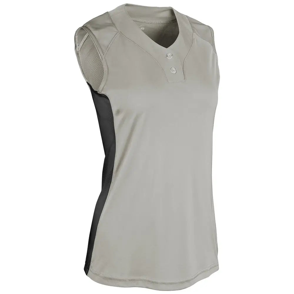 Champro Bs86 Infinite 2-button Sleeveless Jersey - Grey Black