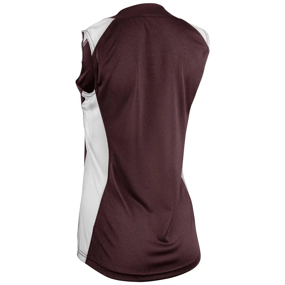 Champro Bs86 Infinite 2-button Sleeveless Jersey - Maroon White
