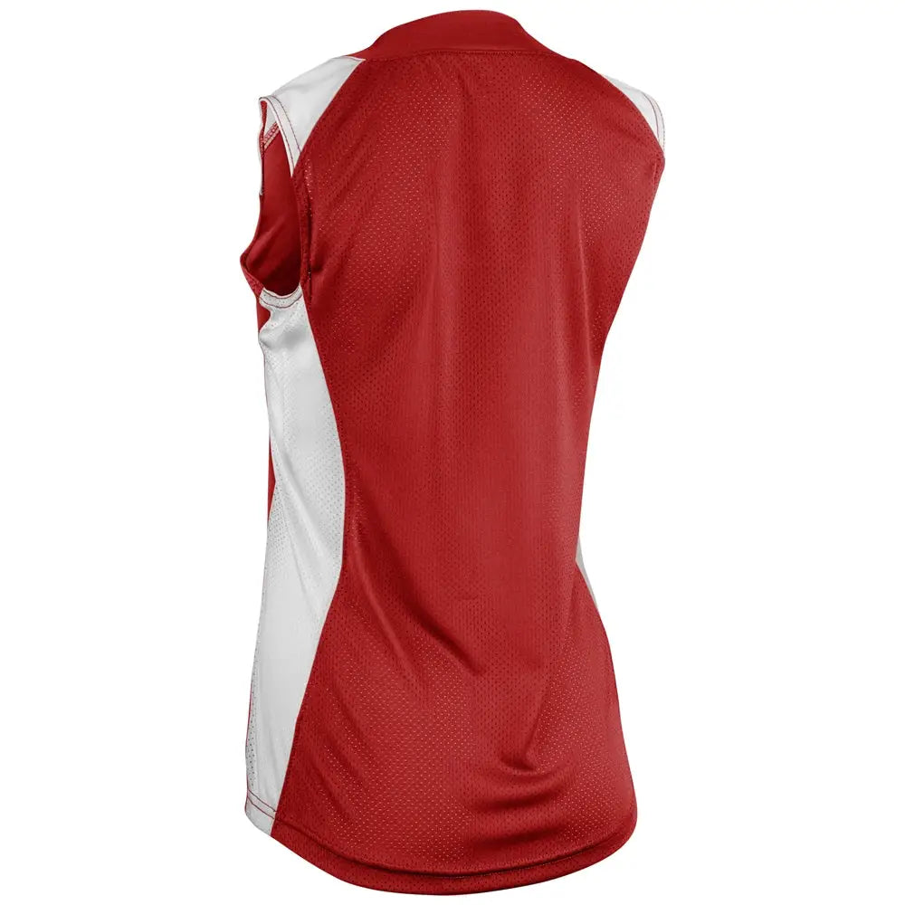 Champro Bs86 Infinite 2-button Sleeveless Jersey - Scarlet White