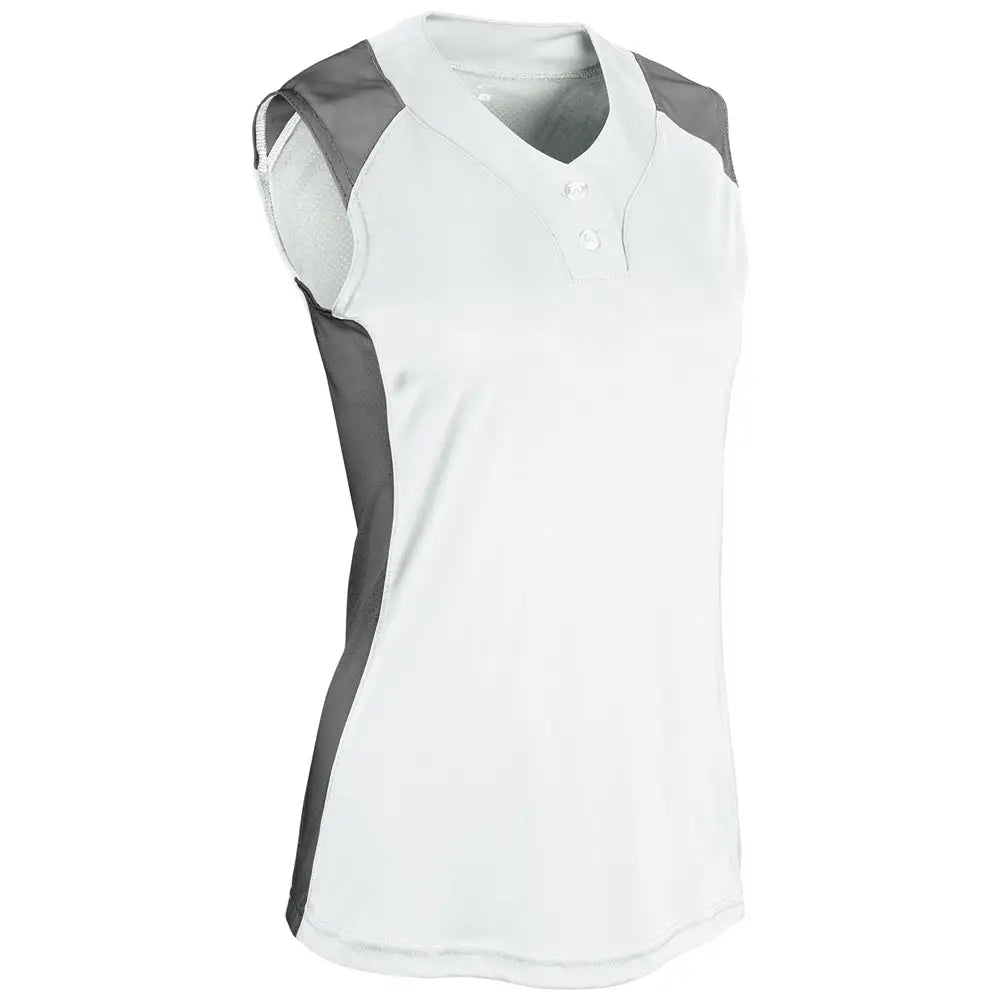 Champro Bs86 Infinite 2-button Sleeveless Jersey - White Graphite - Girls s