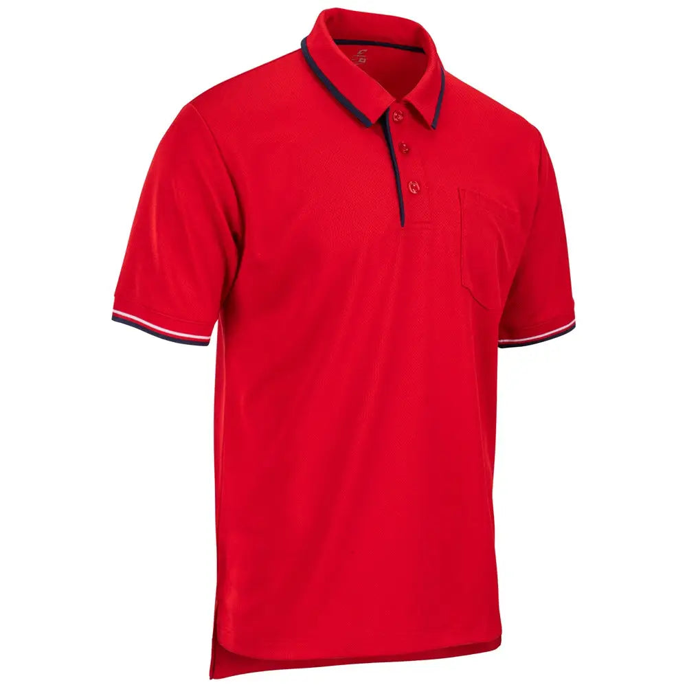 Champro Bsr3 Umpire Polo - Scarlet Navy White - Adult s
