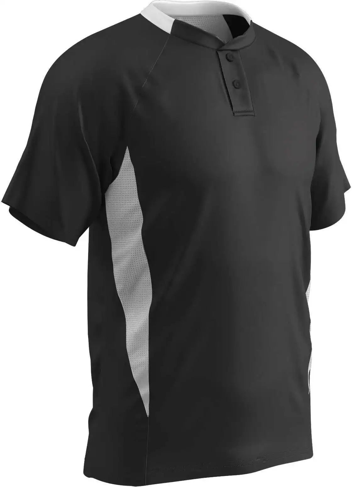 Champro Bst72 Two Button Placket Jersey - Black White