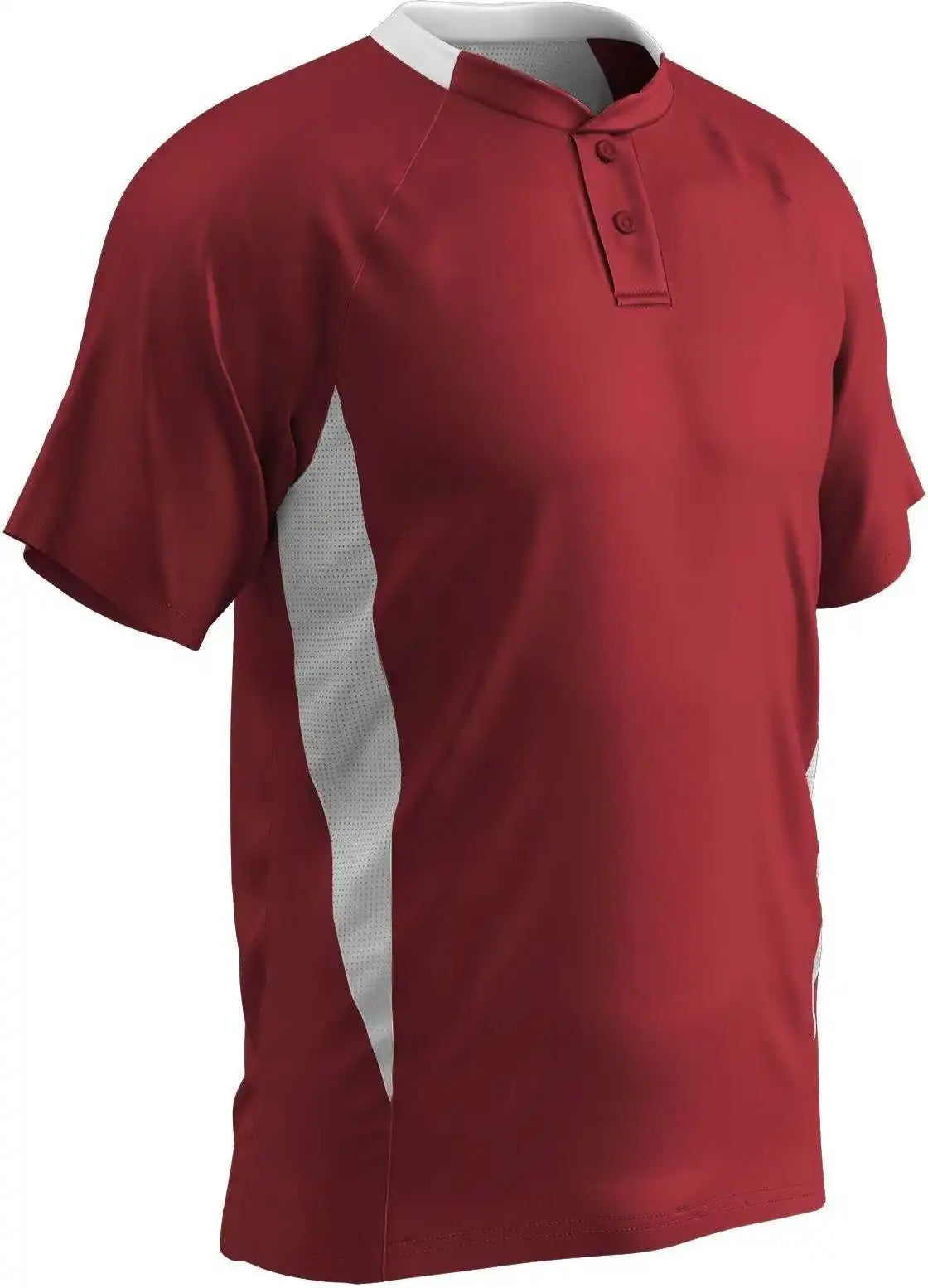 Champro Bst72 Two Button Placket Jersey - Cardinal White