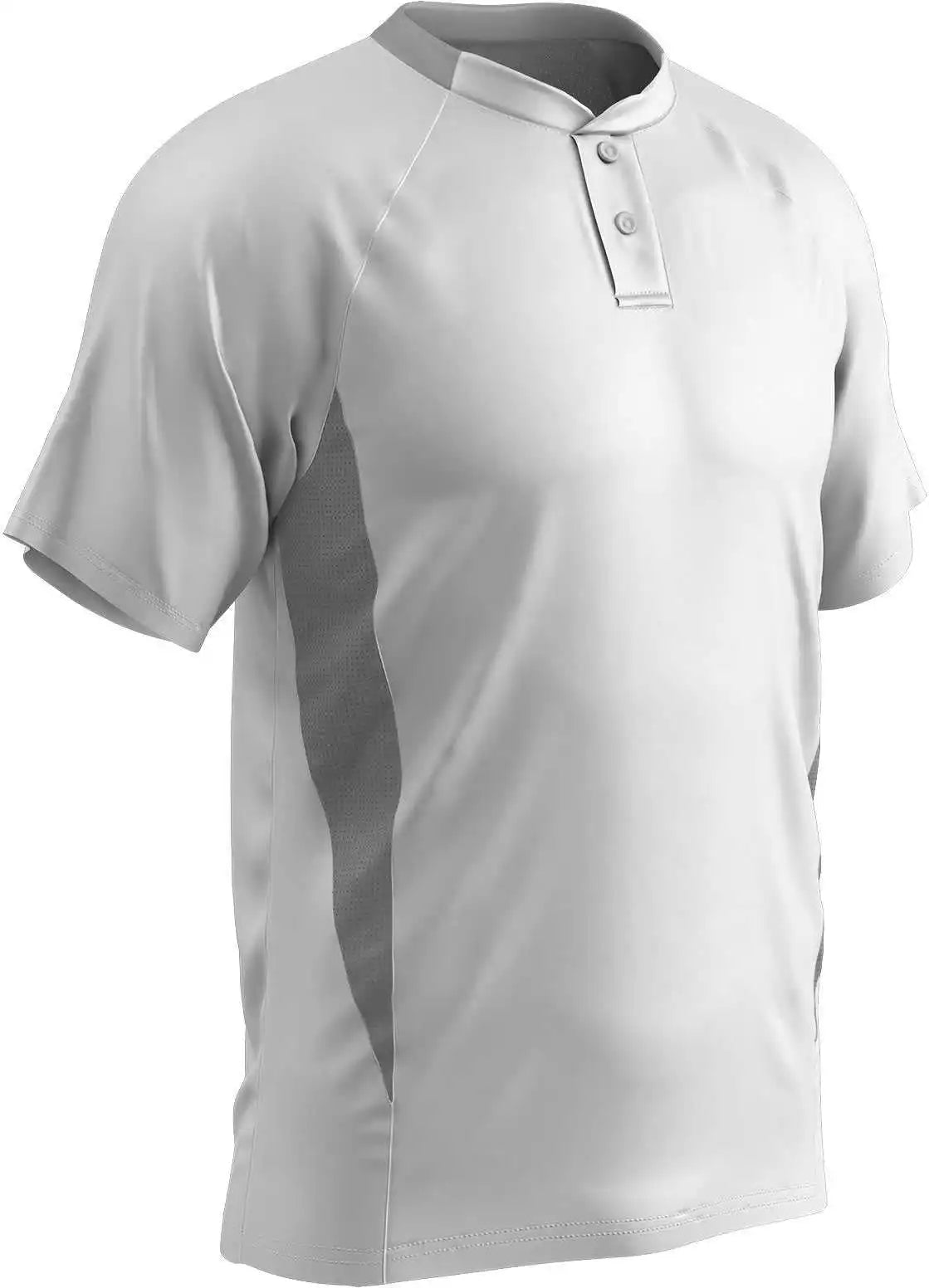 Champro Bst72 Two Button Placket Jersey White Gray