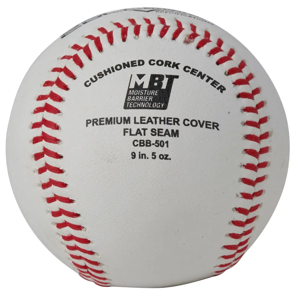 Champro Cbb-501 Collegiate Specifications - Full Grain Leather Cover - Flat Seam