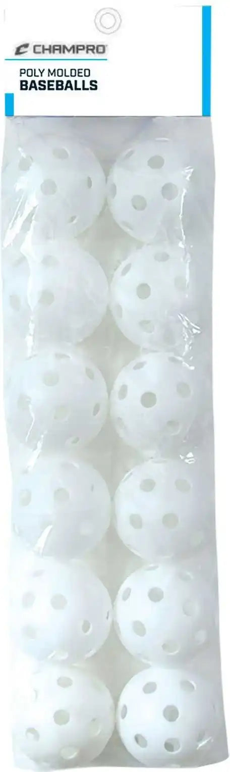 Champro Cbb-51d Poly Molded Baseballs 12 Pack - White