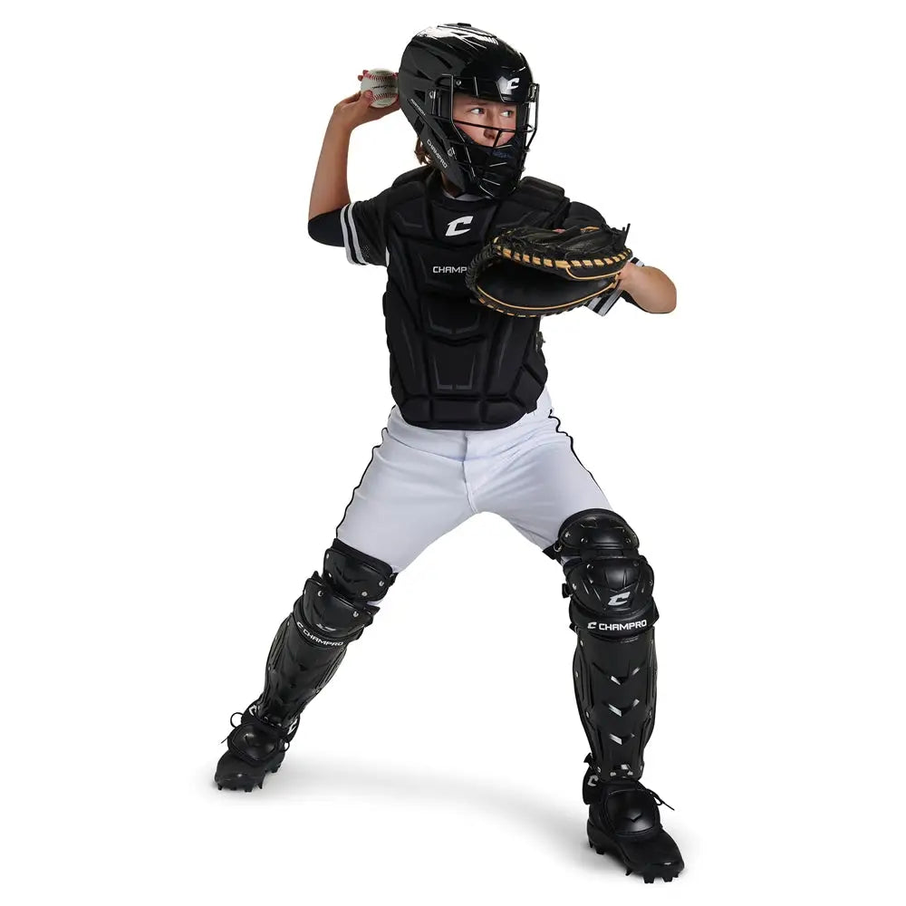 Champro Cbsy2 Helmax 2.0 Catcher’s Set - Black / Ages 4-6