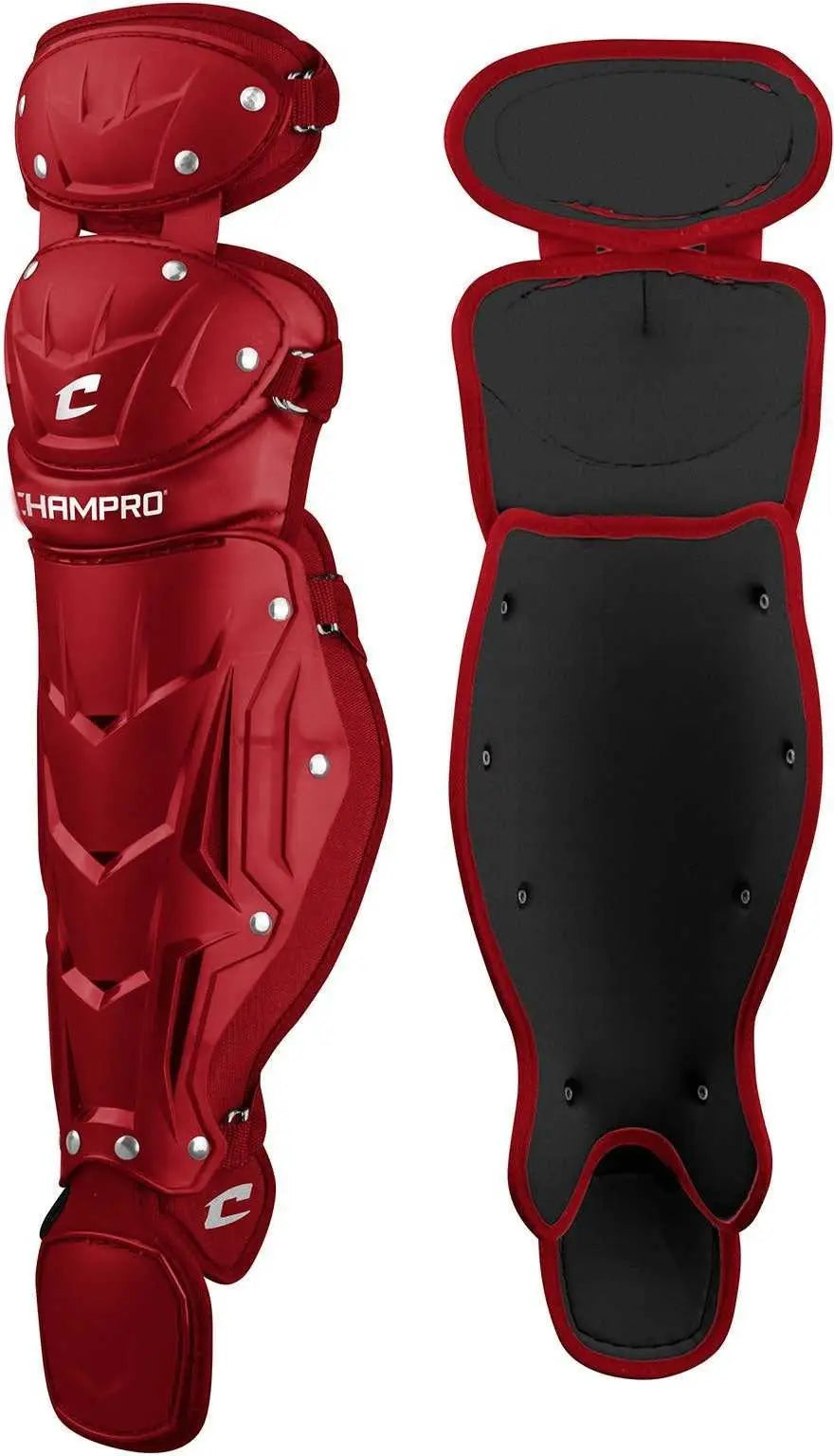 Champro Cg106 Optimus Mvp Double Knee Leg Guard 13.5 - Scarlet - Red