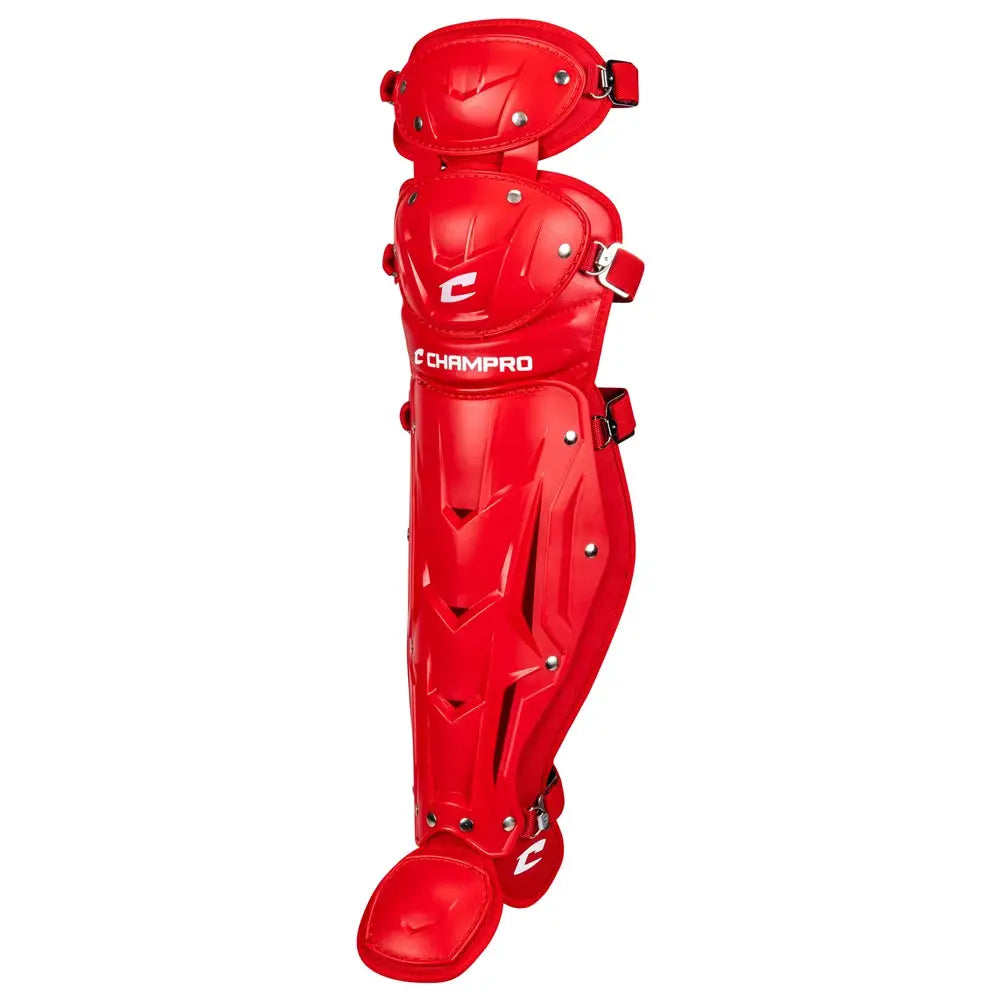 Champro Cg111 Optimus Mvp Double Knee Shin Guard 12’’ Length - Scarlet