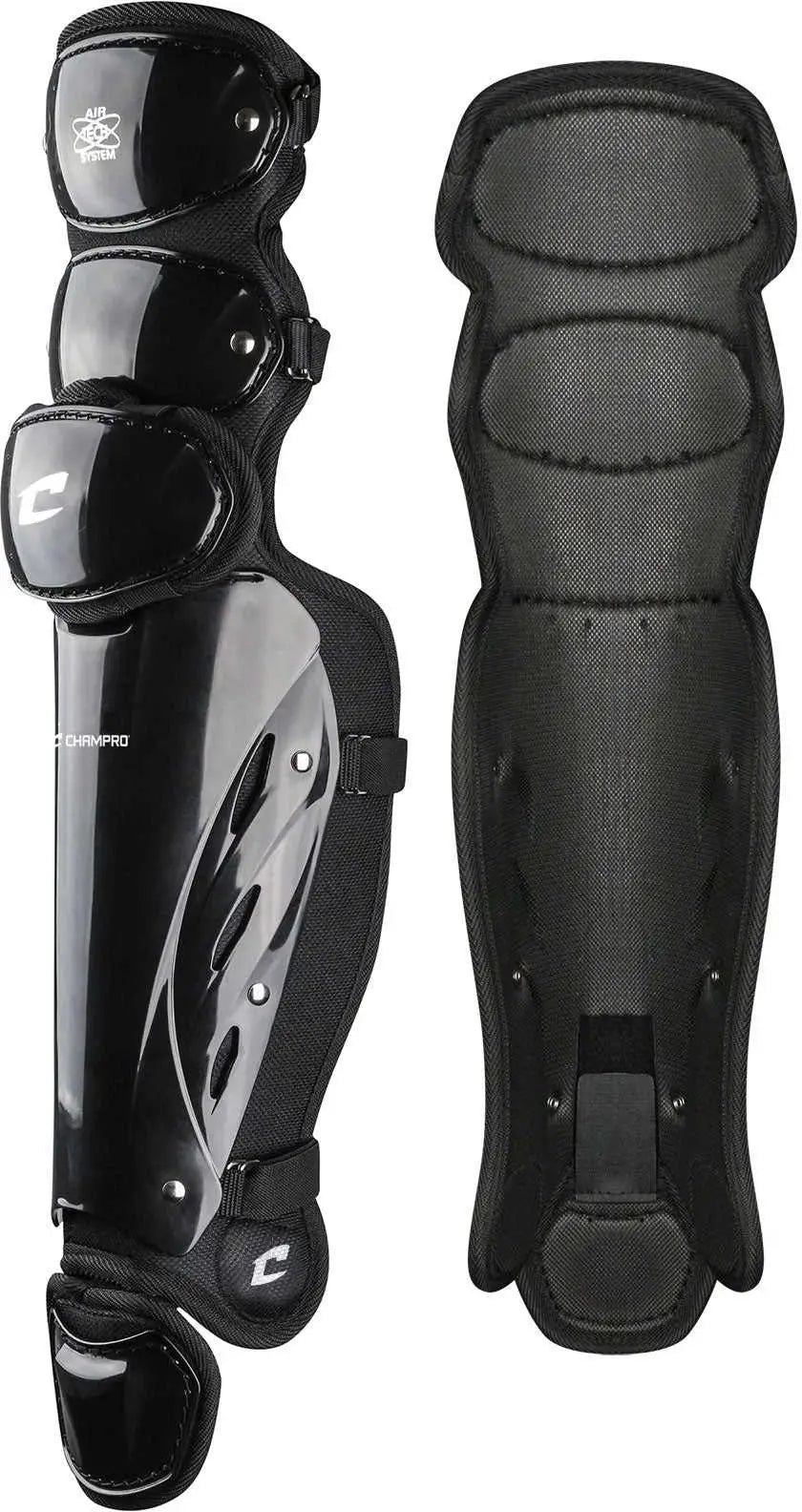 Champro Cg370 Pro Plus Umpire Leg Guards 17 Length - Black