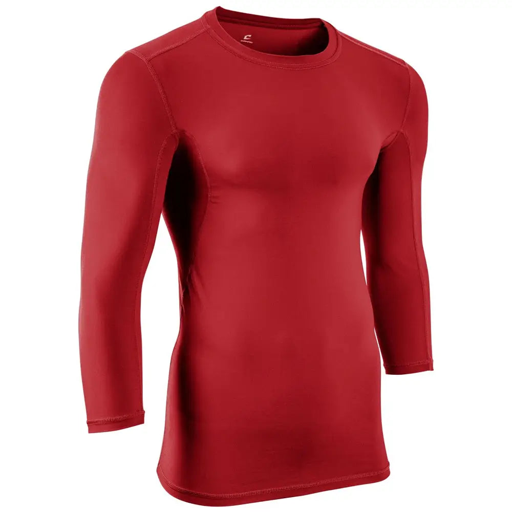 Champro Cj07 Lightning Compression 2.0 Three-quarter Sleeve Shirt - Scarlet