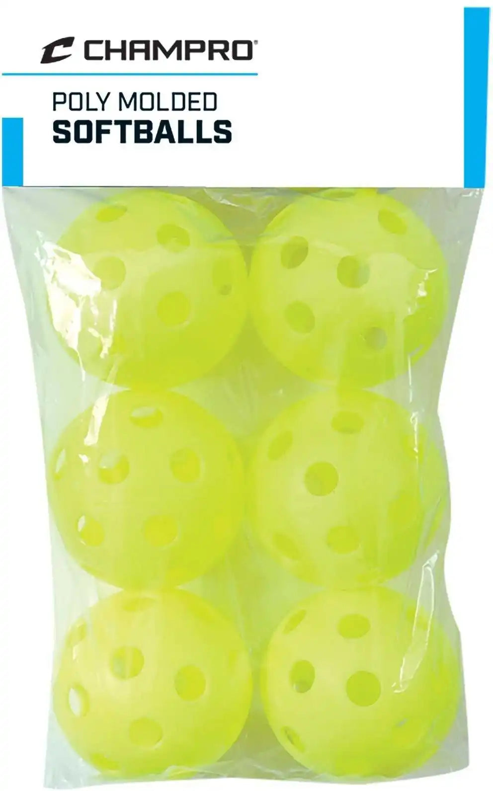Champro Csb-51c Poly Molded Softballs 6 Pack - Yellow