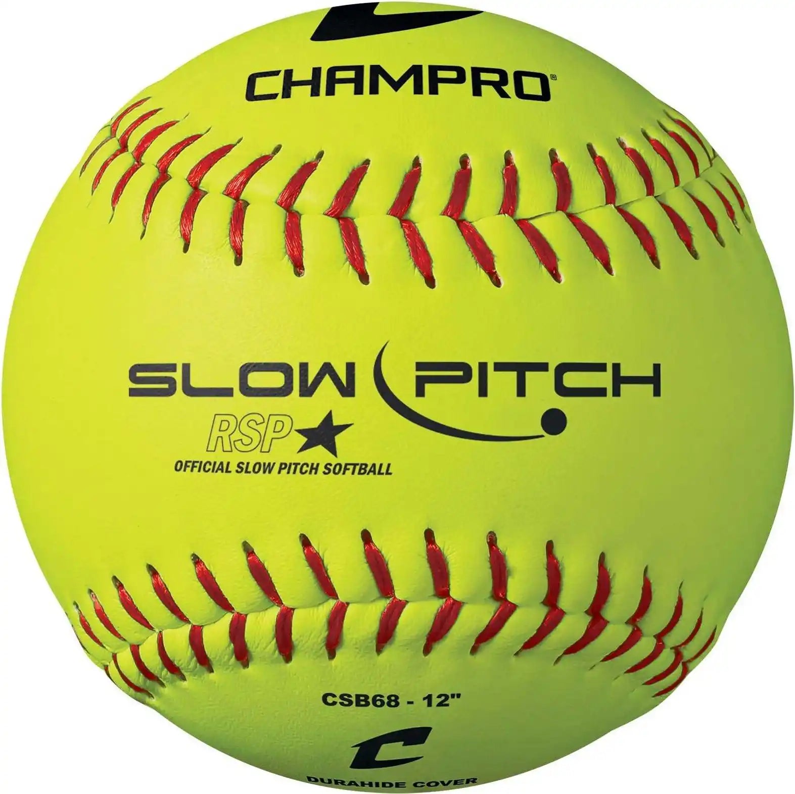 Champro Csb68 12’’ Slowpitch Practice Softball 12 Pk - Yellow