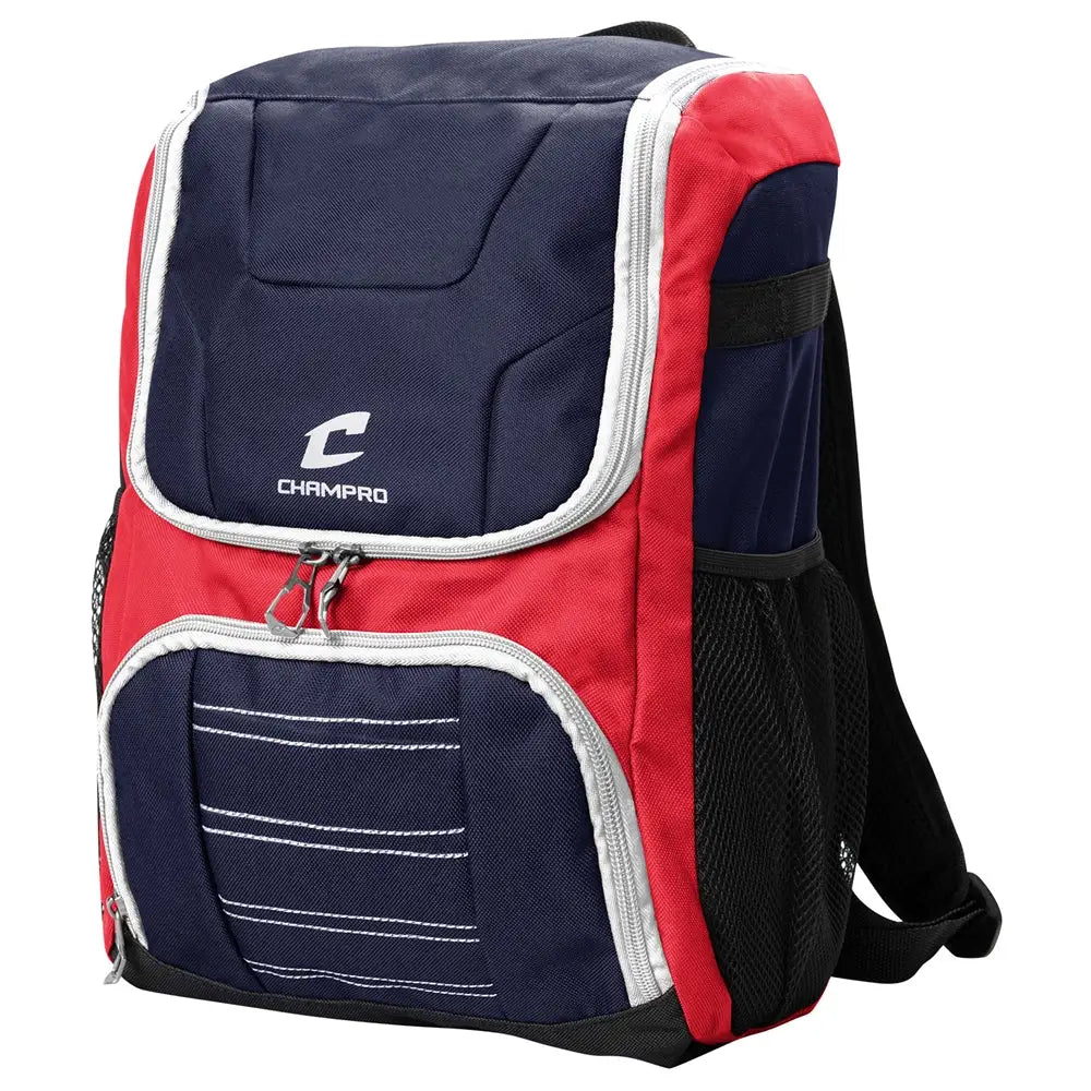 Champro E87 Prodigy Backpack 16’’l x 10.75’’w 8.5’’d - Scarlet White Royal