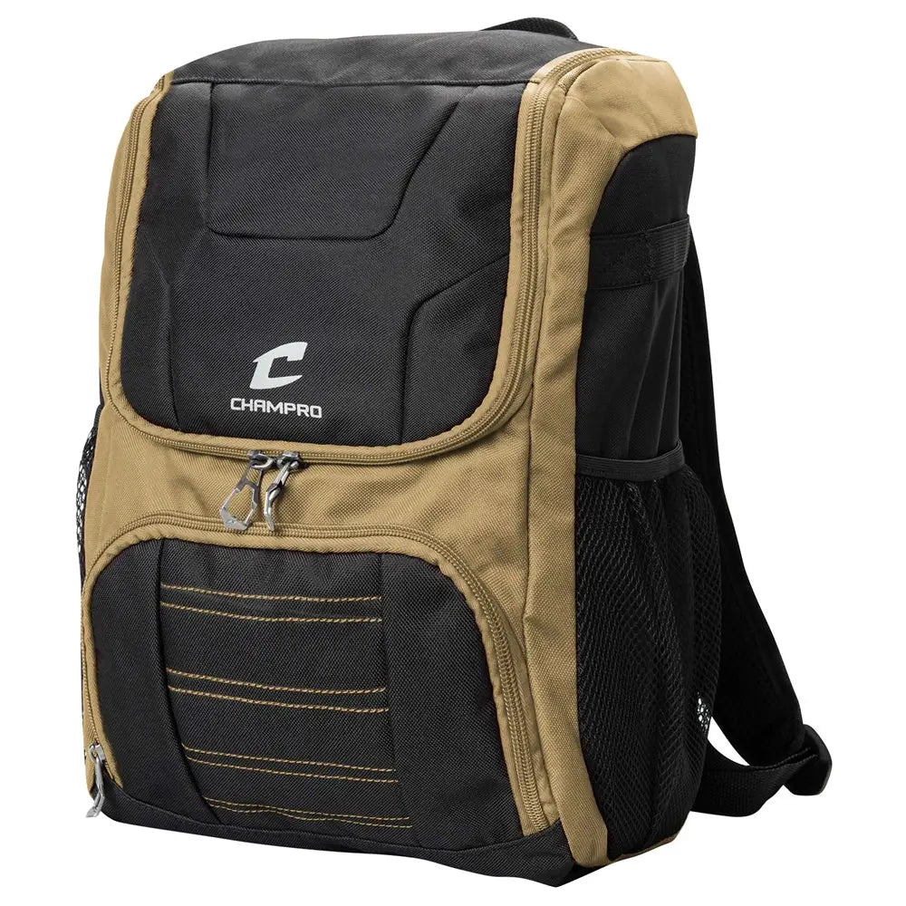 Champro E87 Prodigy Backpack 16’’l x 10.75’’w 8.5’’d - Vegas Gold