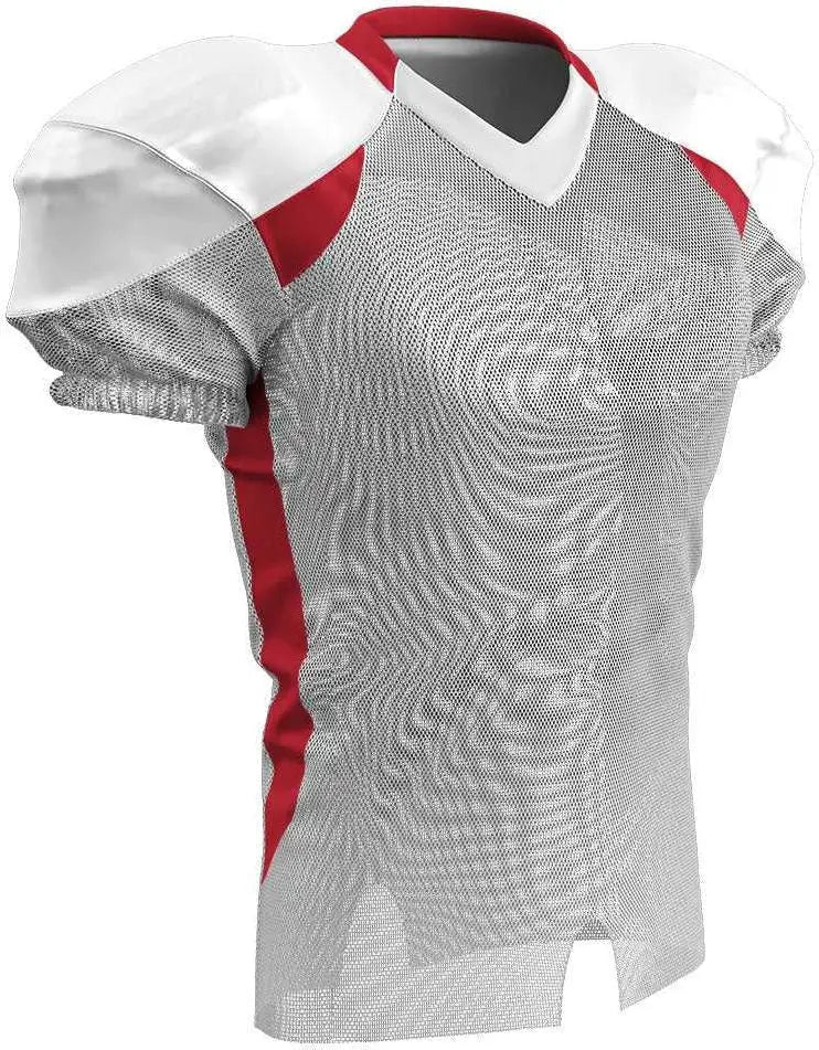 Champro Fj20 Huddle Stretch Polyester Dazzle Jersey - White Scarlet