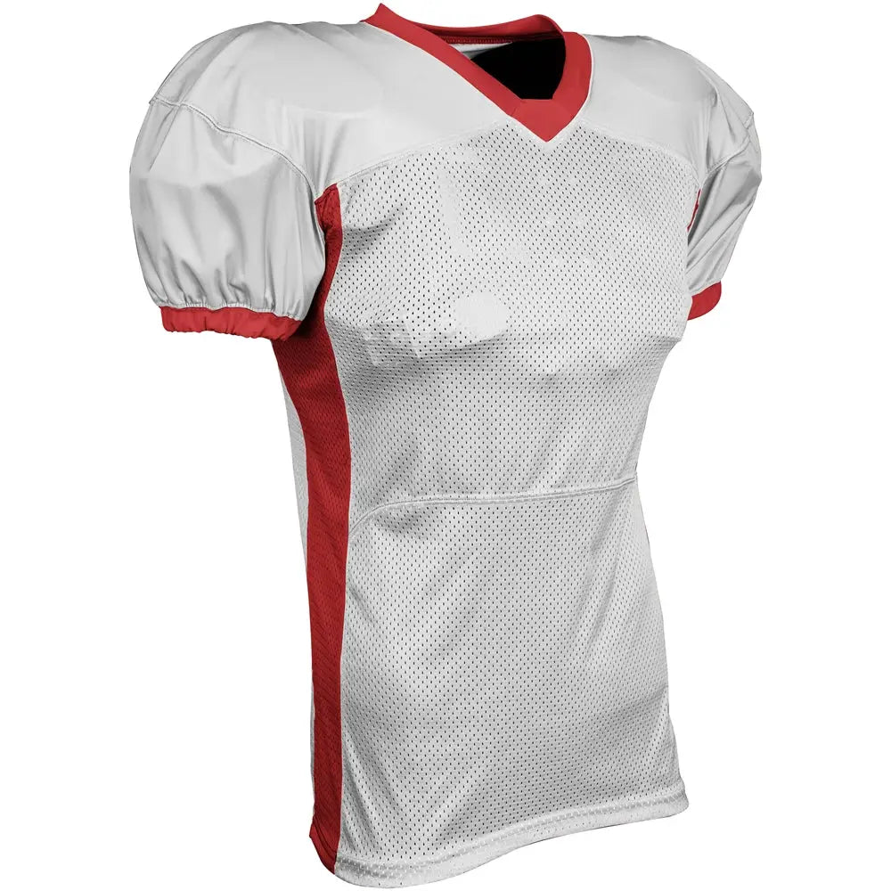 Champro Fj40 Blitz Football Jersey - White Scarlet - Adult s