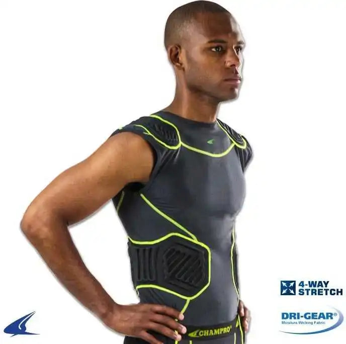 Champro Fju10 Bull Rush Compression Shirt - White Gray