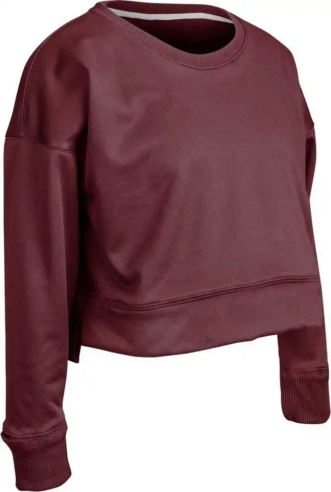Champro Flc5 Lineup Fleece Women’s Crop Crew - Maroon