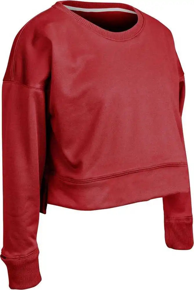 Champro Flc5 Lineup Fleece Women’s Crop Crew - Scarlet