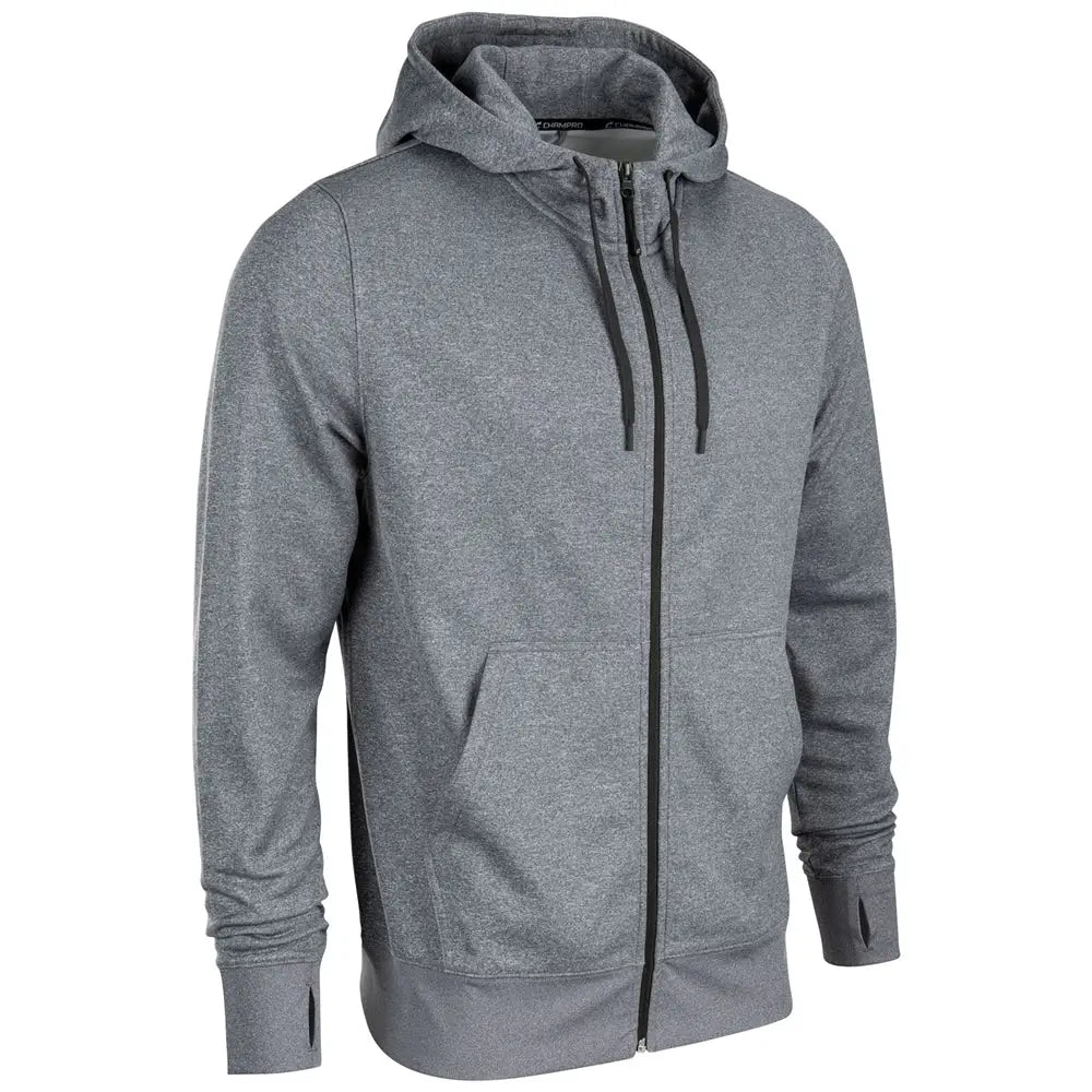 Champro Flc6 Lineup Fleece Zip Up Hoodie - Heather Grey - Adult s