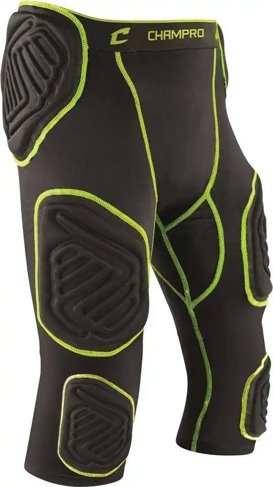 Champro Fpgu17by Bull-rush 7 Pad Adult Girdle - Black Optic Yellow