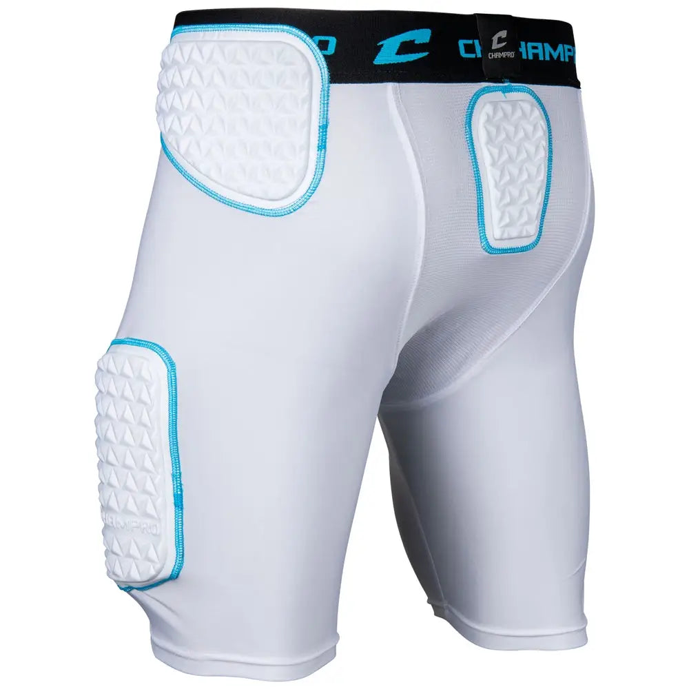 Champro Fpgu35 Bull Rush 5-pad Girdle - White Optic Blue - Youth Xs