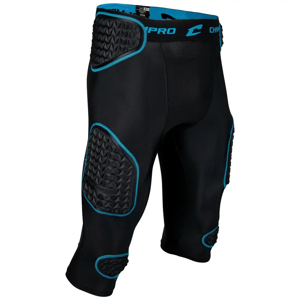 Champro Fpgu37 Bull Rush 7-pad Girdle - Black Optic Blue - Youth Xs