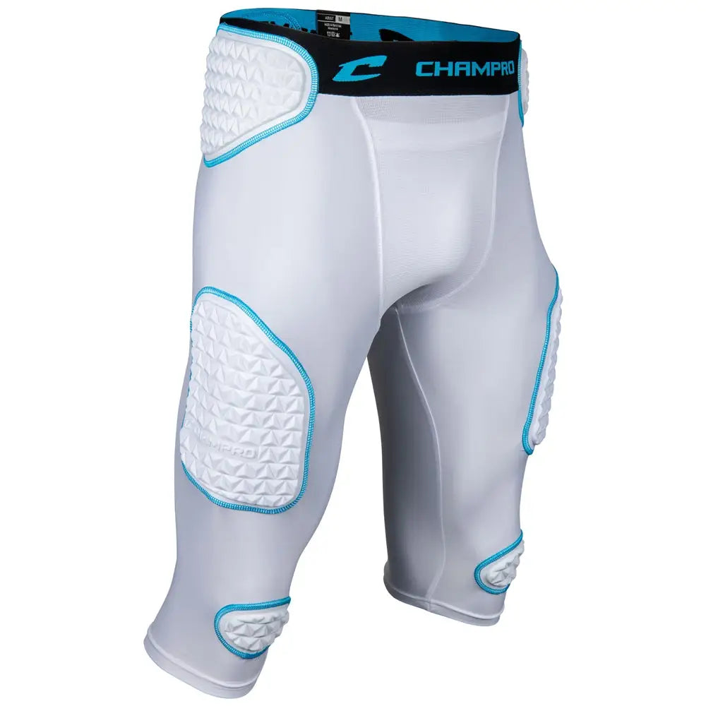 Champro Fpgu37 Bull Rush 7-pad Girdle - White Optic Blue - Youth Xs