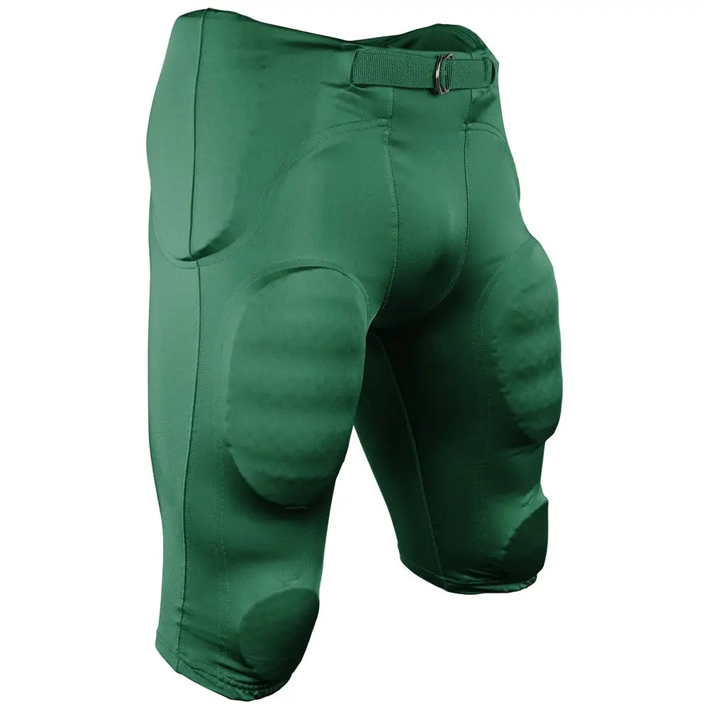 Champro Fpu29 Terminator 3 Integrated Football Pant W/built-in Pads - Forest Green - Youth 2xs