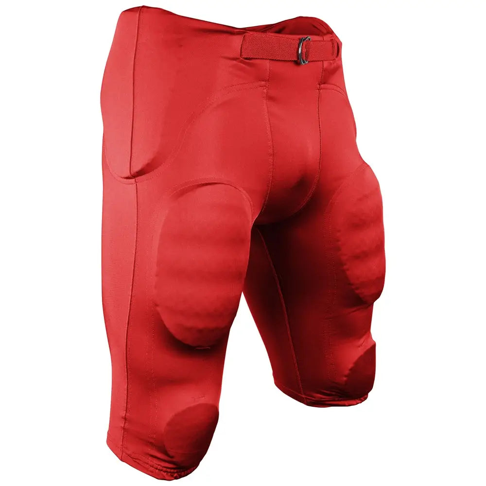 Champro Fpu29 Terminator 3 Integrated Football Pant W/built-in Pads - Scarlet - Youth 2xs
