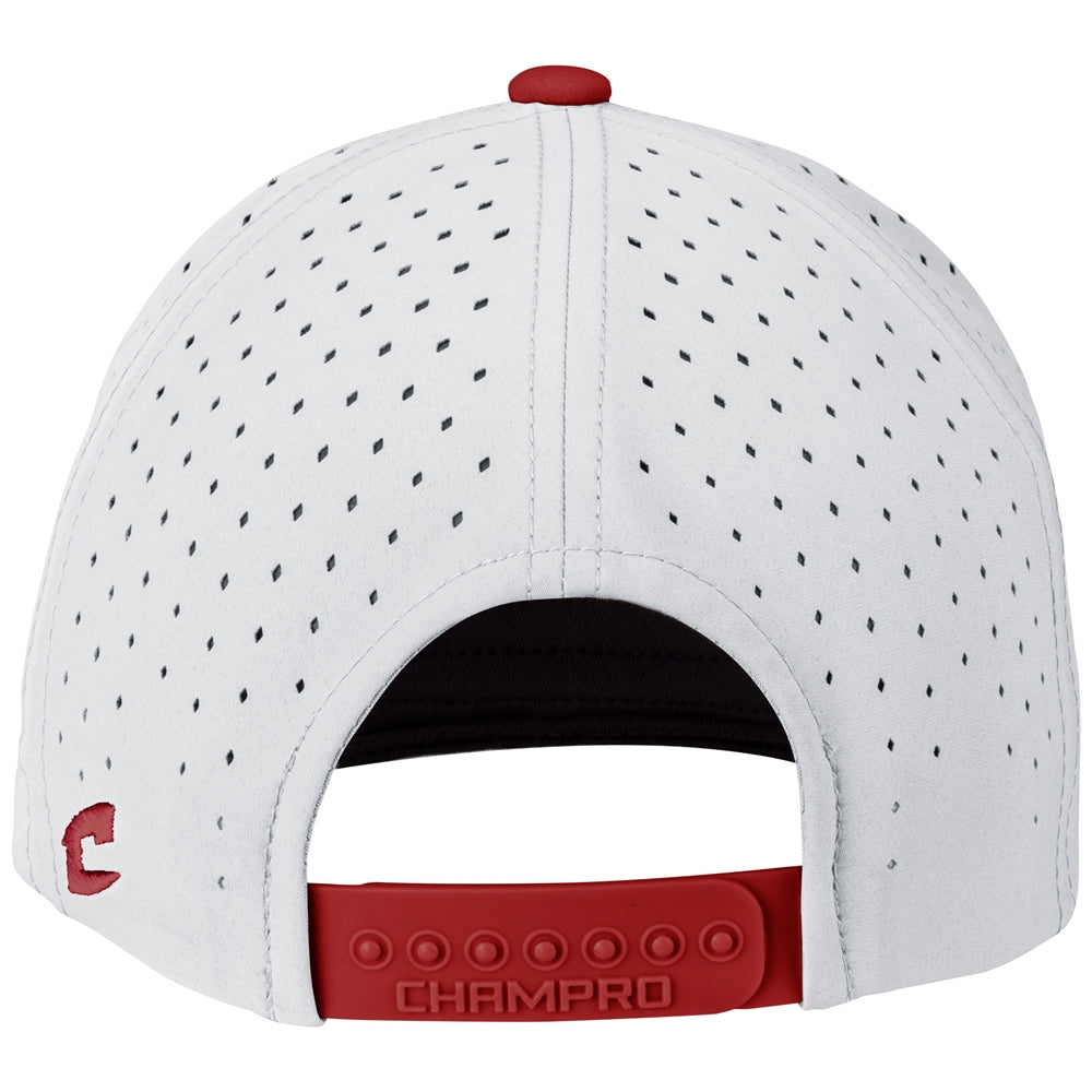 Champro Hc10 Ultima Snapback Cap - White Scarlet