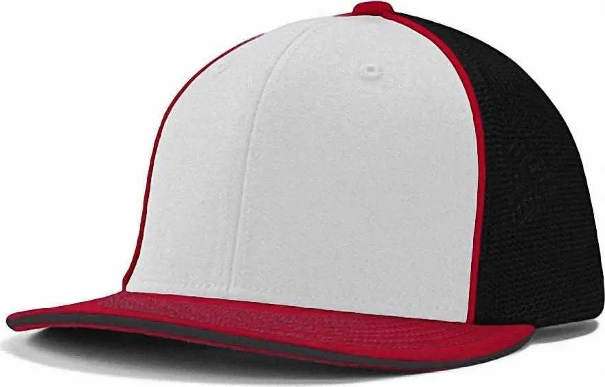 Champro Hc3 Varsity Trucker Cap - White Black Scarlet - 6 5/8’’ - 7’’