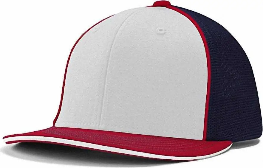 Champro Hc3 Varsity Trucker Cap - White Navy Scarlet - 6 5/8’’ - 7’’